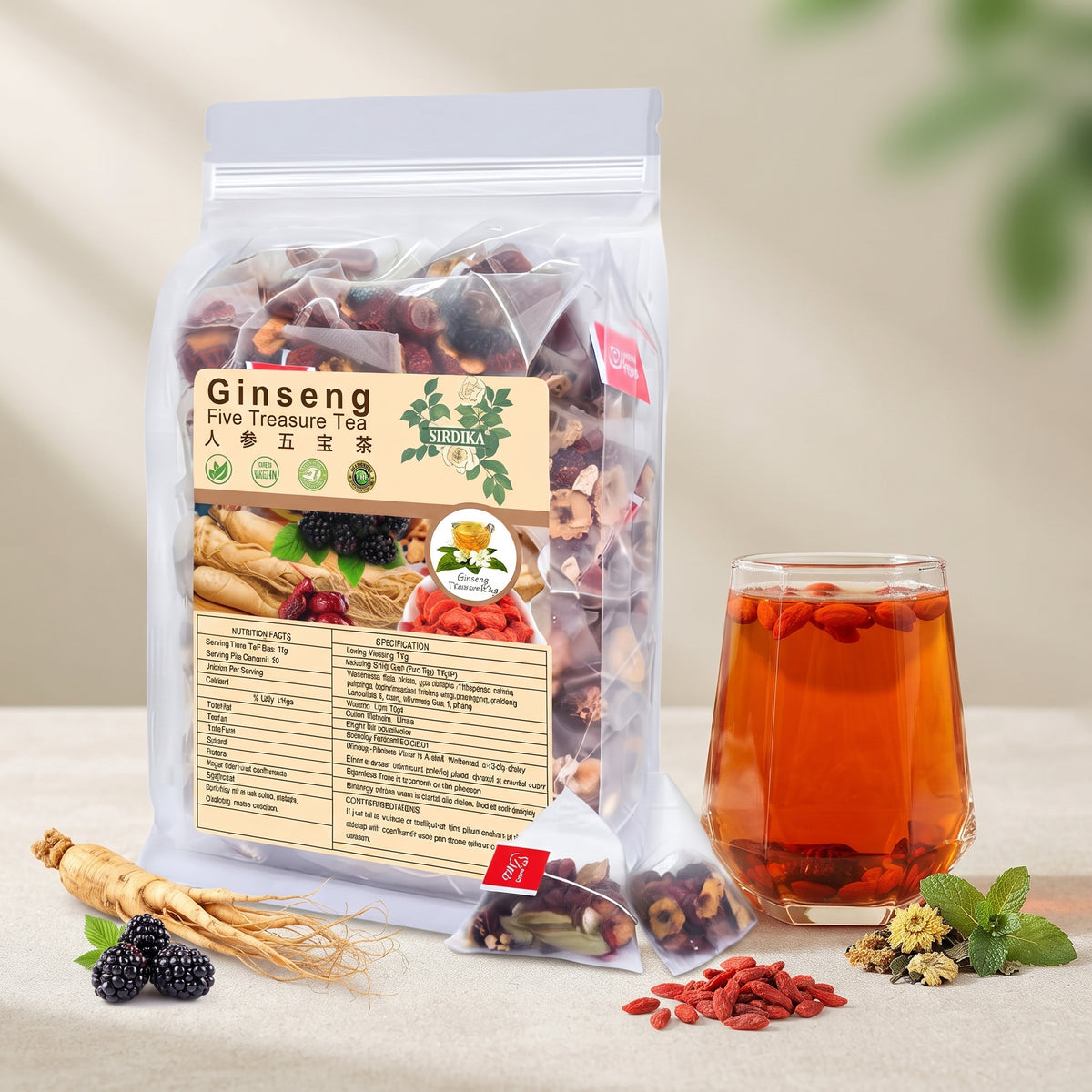 Ginseng Five Treasure Herbal Tea – Natural Wellness & Vitality